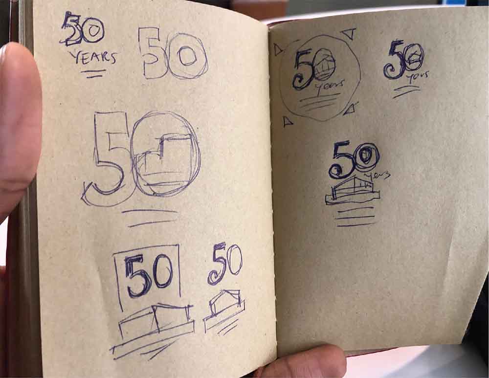 Alden's 50th anniversary logo